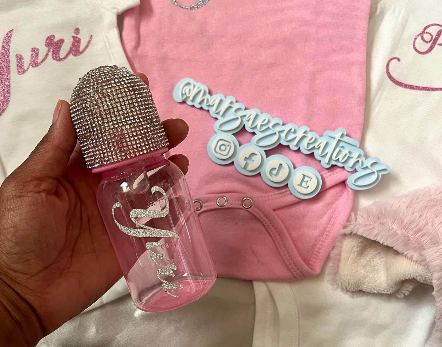 Custom Rhinestone Baby Bottle