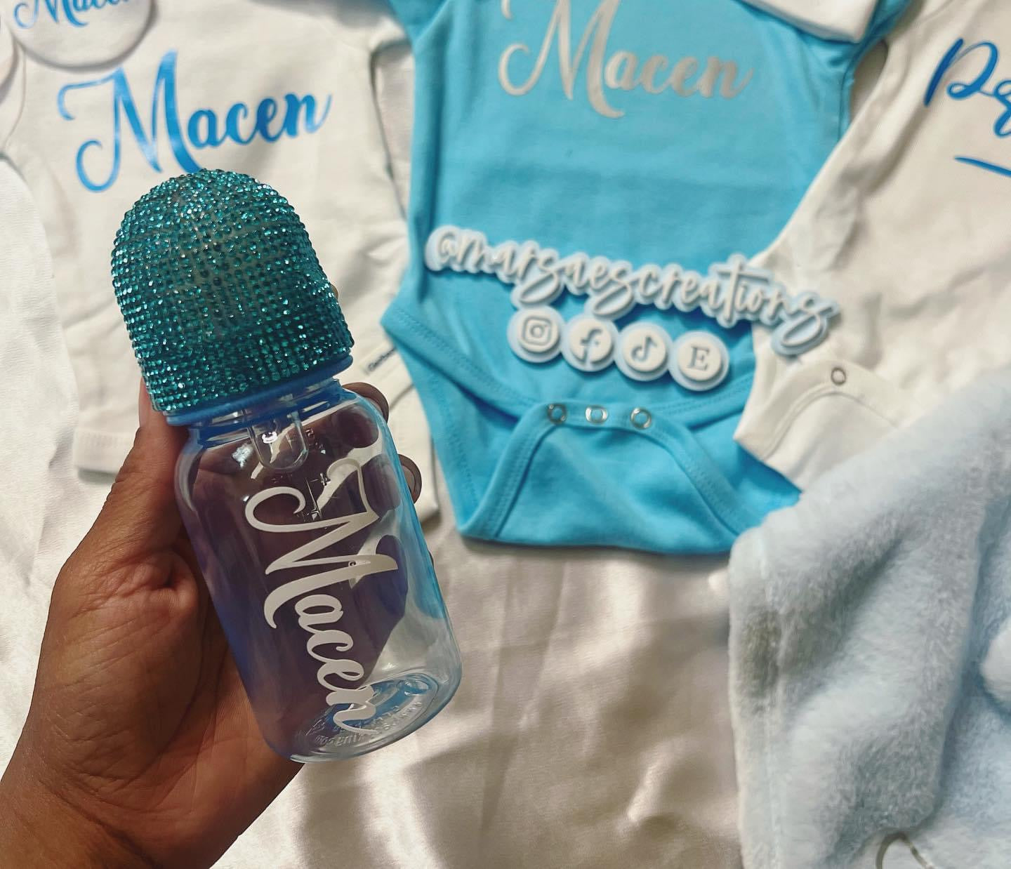 Custom Rhinestone Baby Bottle